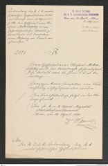 k.k. naturhistorisches Hofmuseum, Intendanzakten 1885-1896 (Hauer), Aktenzahl Z.289/1891, Seite 1